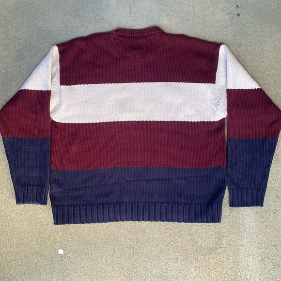 Tommy Hilfiger Oversized Wide Stripe Cotton Knit Crewneck Sweater Size XL - Picture 5 of 16
